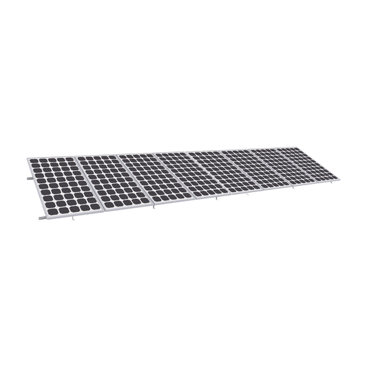 Montaje para Panel Solar, Riel "8" de 5400mm para Modulos con Espesor de 35mm, Velocidad de Viento Max. 136km/h (20° a 45°)